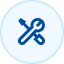 Wrench and screwdriver icon signifying maintenance