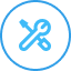 wrench and screwdriver representing the handyman services icon