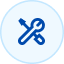 Wrench and screwdriver icon signifying maintenance